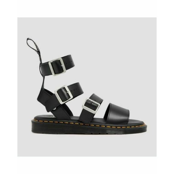 Rick Owens x Dr. Martens Gryphon Black Leather Gladiator...